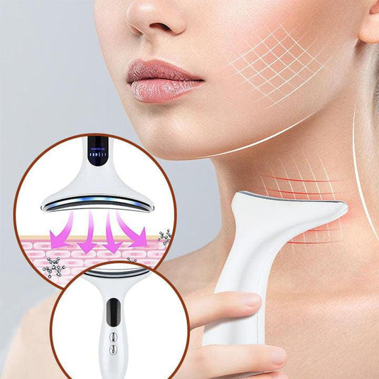 Appareil massage visage | LedTherapy™ | Appareil de massage facial, EMS, microcourant , 3 couleurs led, antirides et ridules