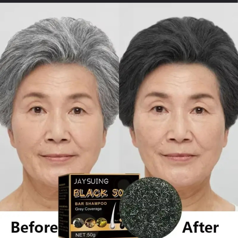 Barre de shampooing assombrissant pour cheveux et barbe - Black Soap - Noir