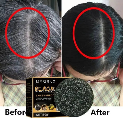 3 SAVONS A 12500 FR Barre de shampooing assombrissant pour cheveux et barbe - Black Soap - Noir