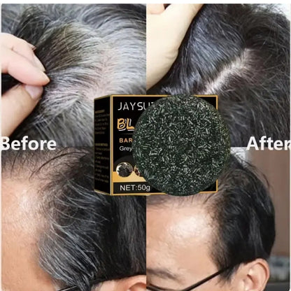 3 SAVONS A 12500 FR Barre de shampooing assombrissant pour cheveux et barbe - Black Soap - Noir