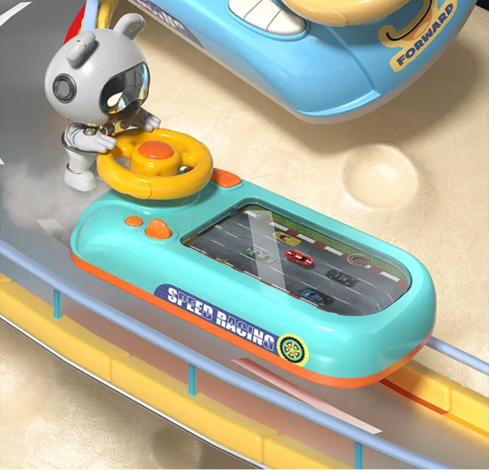 Jouet Voiture Électronique avec Volant & Mini Cars , jeu d'aventure électronique Musical, jouet interactif, cadeau pour enfants garçons et filles