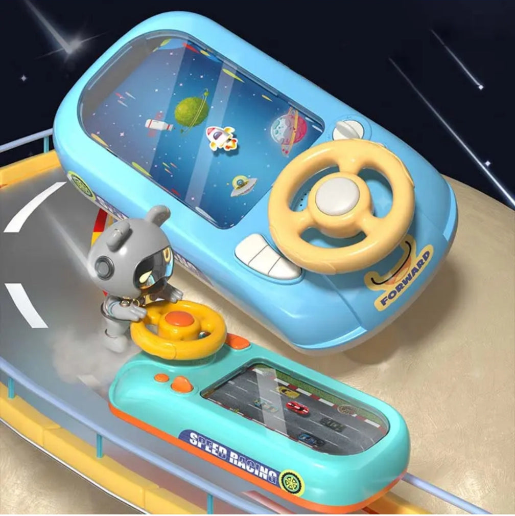 Jouet Voiture Électronique avec Volant & Mini Cars , jeu d'aventure électronique Musical, jouet interactif, cadeau pour enfants garçons et filles