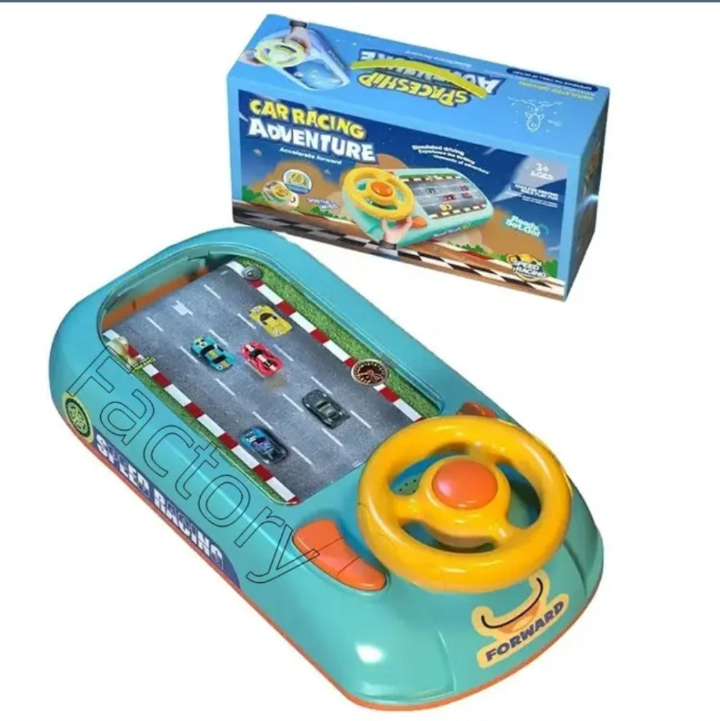 Jouet Voiture Électronique avec Volant & Mini Cars , jeu d'aventure électronique Musical, jouet interactif, cadeau pour enfants garçons et filles