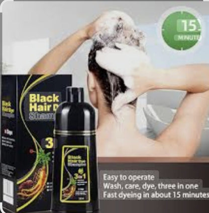 Shampoing colorant noir instantané MEIDU pour hommes et femmes 3 en 1, 500 ml