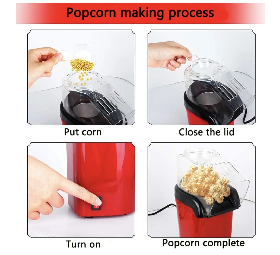 Machine à Pop-Corn Électrique sans huile – Préparez du Pop-Corn Maison en 2 Minutes 🍿 ⭐⭐⭐⭐⭐ Déjà +1 000 clients satisfaits