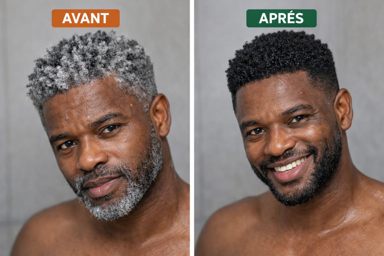 Shampoing colorant noir instantané MEIDU pour hommes et femmes 3 en 1, 500 ml