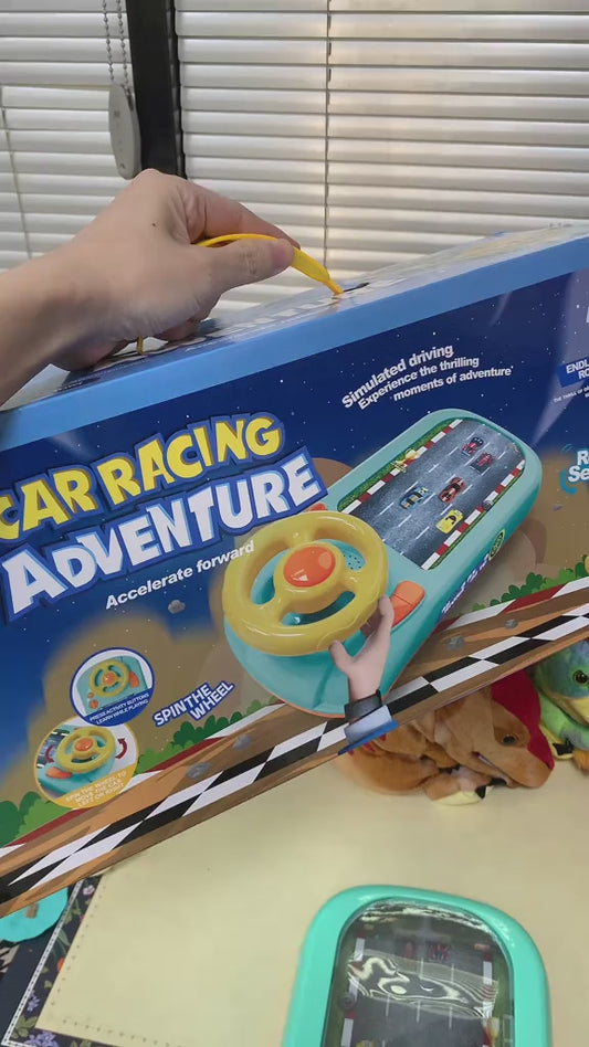 Jouet Voiture Électronique avec Volant & Mini Cars , jeu d'aventure électronique Musical, jouet interactif, cadeau pour enfants garçons et filles