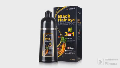 Shampoing colorant noir instantané MEIDU pour hommes et femmes 3 en 1, 500 ml